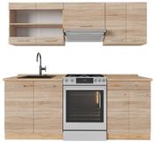 Vicco R-Line Complete keukeneenheid – 200 cm zonder werkblad Sonoma/Goudkraft eik