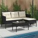 Prolenta Maison Exclusive - Ensemble de canapés de jardin, 2 pièces, noir et crème, en résine tressée (poly-rattan)