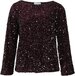 Vila Vifaith Boat Neck L/s Sequin Top - Bordeaux - Women's Size S