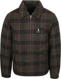 Superdry Overshirt Wool Blend Ruit Bruin - Maat L - Heren - Tussenjas
