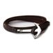 LGT JWLS Zilverkleurige anker armband bruin leren koord
