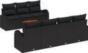 vidaXL Tuinbank - Set - 8 - st - Zwart - poly - rattan