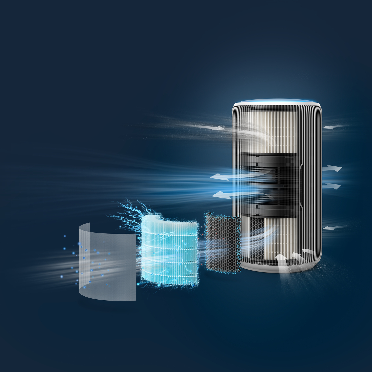 Philips 3200 Series PureProtect Air Purifier - 135 m², HEPA Filter, App Control