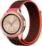 Strap-it Nylon Smartwatch bandje - Geschikt voor Samsung Galaxy Watch 45mm / 46mm - Zwart/Oranje