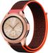 Strap-it Nylon Smartwatch bandje - Geschikt voor Samsung Galaxy Watch 45mm / 46mm - Zwart/Oranje