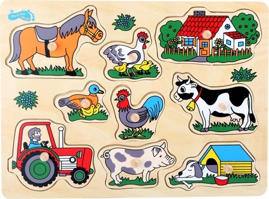 SFC Toys Houten puzzel Op de boerderij - Kinderpuzzel vanaf 1 jaar