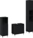 vidaXL Badkamermeubel Set 3 stuks Zwart Eiken 30 x 30 x 190 cm