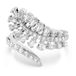 Swarovski Vienna Open Ring, Gemengde Slijpsels, Veer, Wit, Rodium Verguld