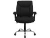 Flash Furniture Hercules Big & Tall managersstoel, 180 kg draagvermogen, draaibare, ergonomische bureaustoel met diepe, getufte zitting en verstelbare armleuningen, metaal, zwarte stof, 1 stuk