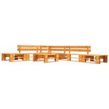 vidaXL 6-delige Loungeset Pallet Hout Honingbruin