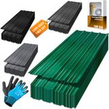 KESSER® Trapeziumplaat set van 14 - dakplaten 110 x 46 cm - 7 m² verzinkt staal 0,25 mm - antraciet