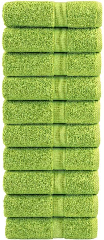 vidaXL - Premium - washandjes - SOLUND - 10 stuks - appelgroen - 30x30 cm - 600 g/m²