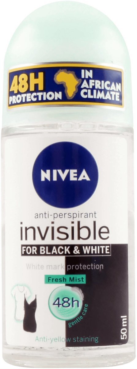 Nivea Deo Roll-on Women - Invisible Black & White Fresh Mist - 50ml