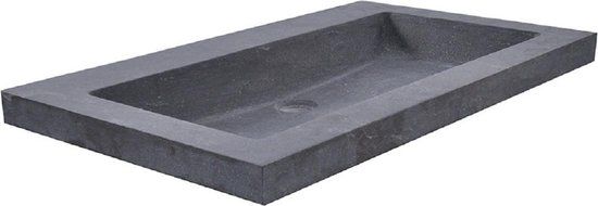 Wiesbaden Eriksen wastafel - 60 x 46 cm - Zwart Natuursteen