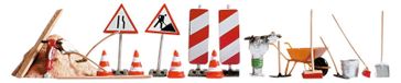 H0 accessoires pour la construction routière, réaliste, adapté aux dioramas et aux réseaux de modélisme ferroviaire