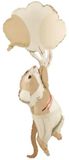 PartyDeco Ballon en aluminium Muis met Ballonnen - Beige