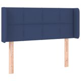 VidaXL Hoofdbord met randen 103x16x78/88 cm stof blauw