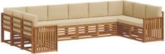 vidaXL Hoek loungeset 10 zitplaatsen Natuurlijk en beige Acacia hout