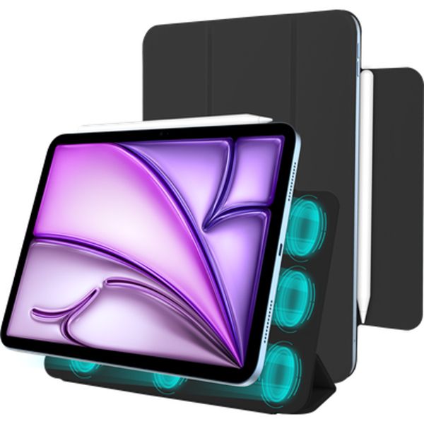 Just in Case Sleek Tri-Fold Case Zwart Magnetisch Apple iPad Air 11 inch (2024/2025)