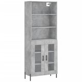 VidaXL Hoge kast, betonkleur, 69,5 x 34 x 180 cm, houtvezelplaat