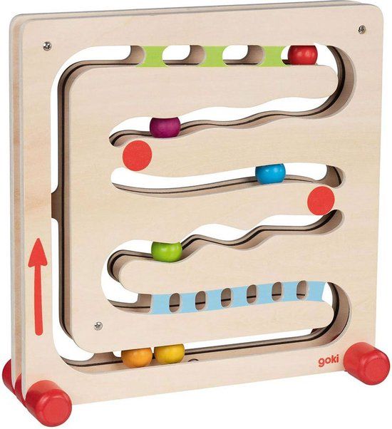 Goki Marmerloop - Houten Ballenbaan - Inclusief 6 Ballen - Vanaf 2 jaar