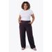 Colourful Rebel Curve Colourful Rebel suèdelook straight leg broek - donkerbruin