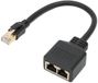 OEM Shenzhen Haorui Industrial Technology Co., Ltd. Netwerk 1 Tot 2 Poort Ethernet Splitter CAT8 Netwerkkabel Adapter voor Thuiskantoor Zwart