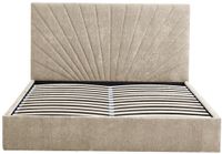 Vente-unique Bed met opbergruimte stof beige 160 x 200 cm