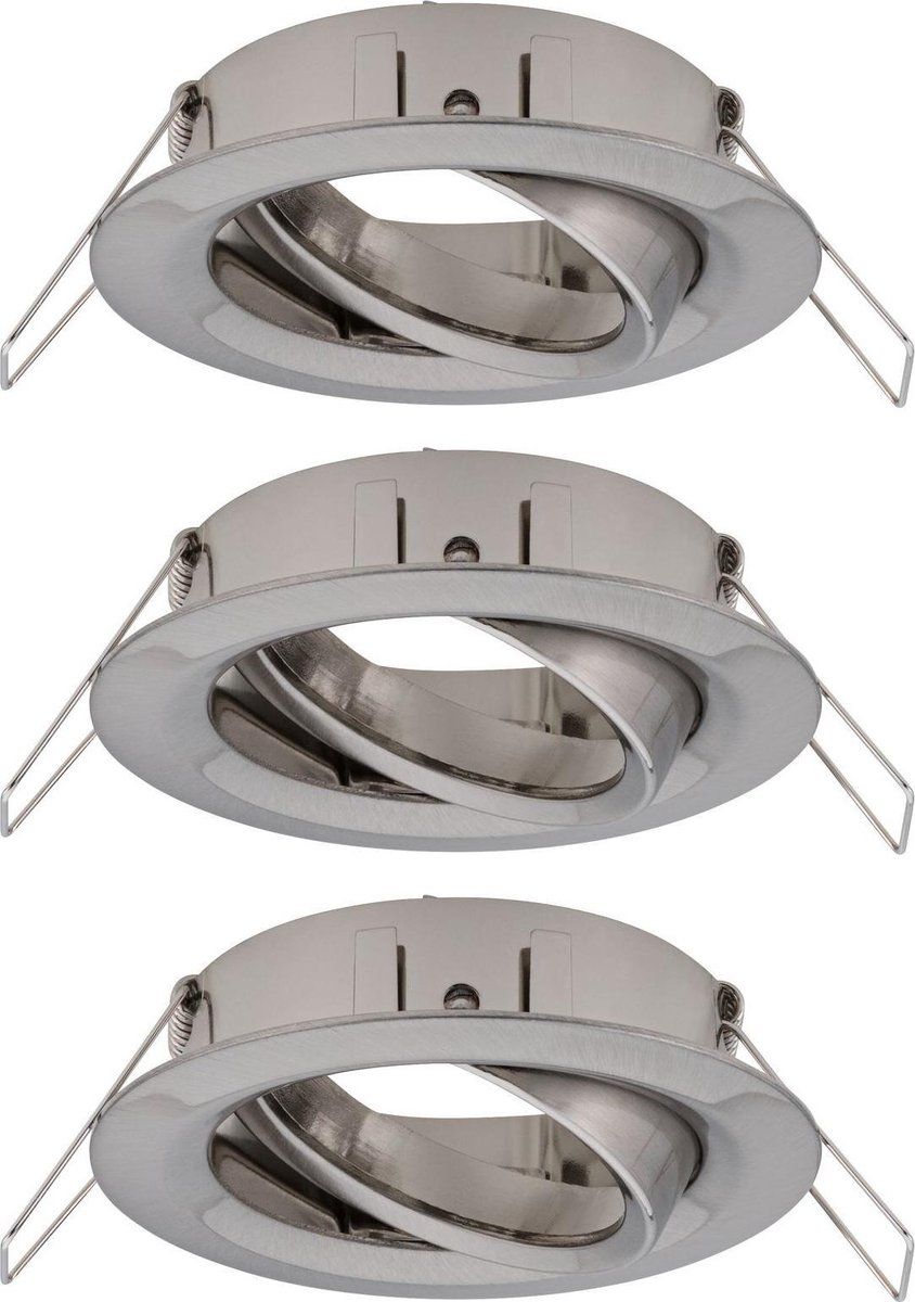 Paulmann Inbouwlamp Choose Basisset zwenkbaar rond 84mm 50° max. 3x10W dimbaar Staal geborsteld