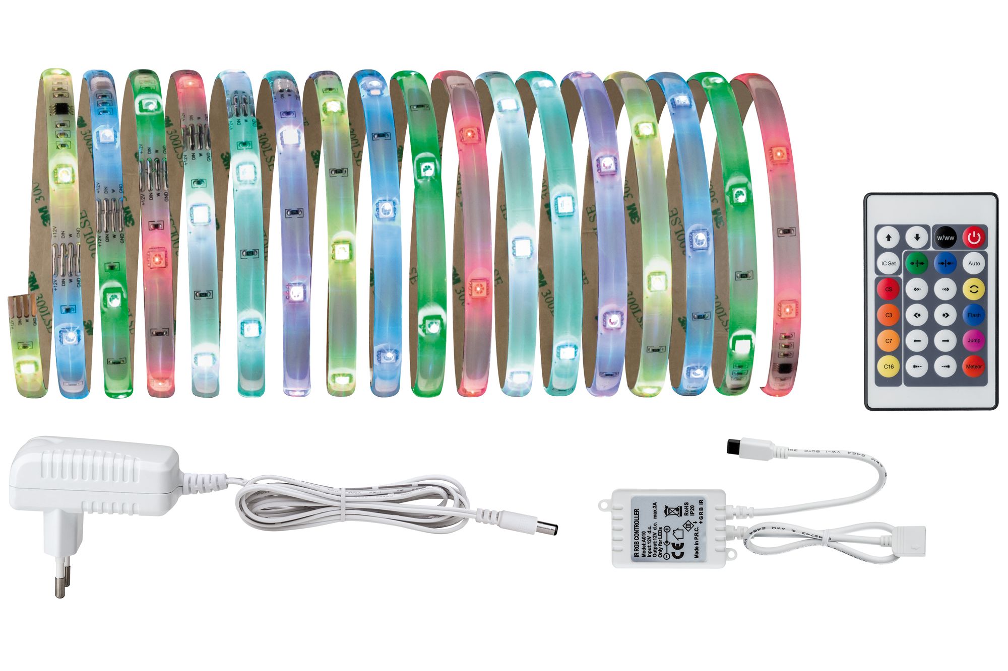 Paulmann Digital LED Stripe Set 5m RGB | Dimbare Lichtstrip | Incl. Afstandsbediening
