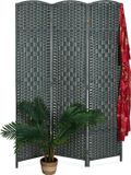 Relaxdays kamerscherm, 3-delige roomdivider, HxB 170x120 cm, voor binnen, scheidingswand, hout, papier, paravent, grijs