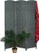 Relaxdays kamerscherm, 3-delige roomdivider, HxB 170x120 cm, voor binnen, scheidingswand, hout, papier, paravent, grijs