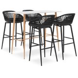 VidaXL 5-delige Barset wit en zwart