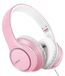Casque avec microphone - Filaire - câble de 1,45 m - Pliable - Rose - Pour smartphone et ordinateur portable