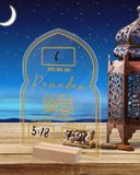 Ramadan Mubarak Adventskalender 2025 - Acryl Countdown Eid Kareem pour maison - Décoration de bureau et de table