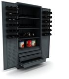 TOOLBOX4YOU Metalen gereedschapskast 2 deurs 4 laden incl. 51 bakken