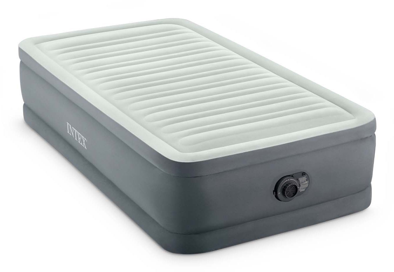 Intex PremAire I Single Airbed - Grey - Built-in Pump - 99x191x46cm