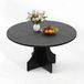Table à manger en bois massif - 120 cm - Pour 6 personnes - Construction en bois - Style moderne et minimaliste - Pieds réglables - Noir