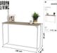 Urban Living "LA CASA BLANCA" Console met wit metalen frame 120x39xH79 cm