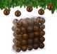 Merkloos / Sans marque Relaxdays kerstballen set van 50 - Ø 6 cm - kunststof - onbreekbaar - bruin