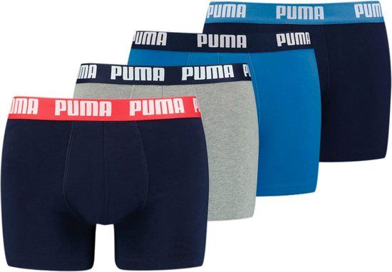 PUMA BASIC BOXER Heren 4P - Maat M - Blauw