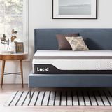 LUCID Memory Foam Matrastopper 100x200cm met bamboehoutskool, 5 cm dikke matrasoplegger 100 x 200 cm