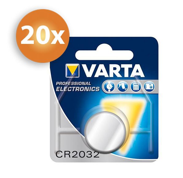 Varta CR2032 knoopcel batterij - 20 stuks Voordeelverpakking