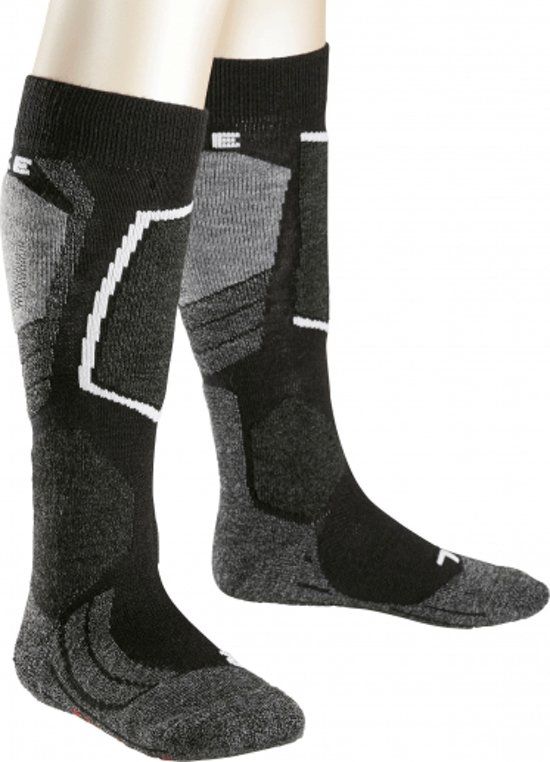 FALKE SK2 - Wintersportsokken - Kinderen - Zwart - Maat 23/26