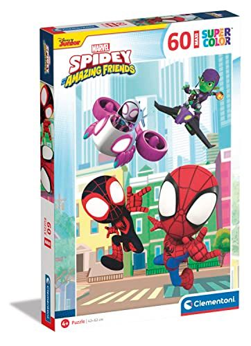 Clementoni - Disney Mickey And Friends Supercolor Marvel Spidey His Amazing Friends - 60 stuks - 4 jaar