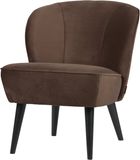 WOOOD Sara Fauteuil - Velvet - Donkerbruin