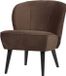 WOOOD Sara Fauteuil - Velvet - Donkerbruin