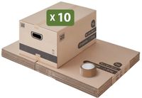 pack & move Pack and Move - Set 10 Verhuisdozen Opslag M - 60 x 40 x 30 cm - Versterkte handgrepen - 1 tape gratis
