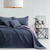 AmeliaHome Restilo Dubbelzijdige Pluche Sprei 200x220cm - Grijs/Lila