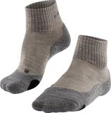FALKE TK2 Wool Short Wandelsokken anti blaren, medium padding merinowol sportsokken dames beige - Maat 37-38